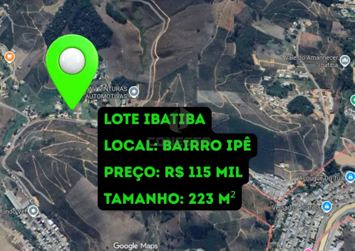 Terreno à Venda no Bairro Ipê em Ibatiba/ES | 223m² por R$ 115 Mil
