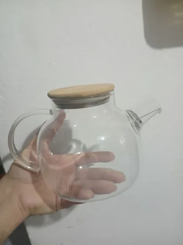 Chaleira de vidro borossilicato 1L