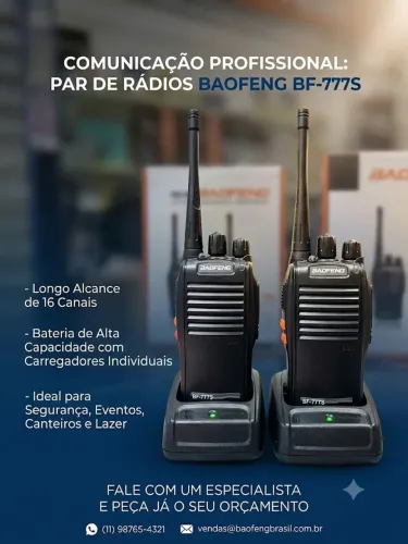 Kit 2 rádio comunicador baofeng