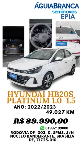 Hyundai HB20S Platinum Plus 1.0 TB Flex 12V AUT 2023