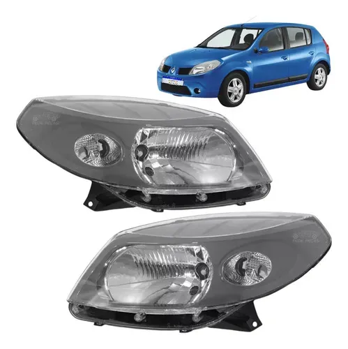 Par Farol Sandero 2008 2009 2010 2011 Mascara Cinza Novo Ambos Lados