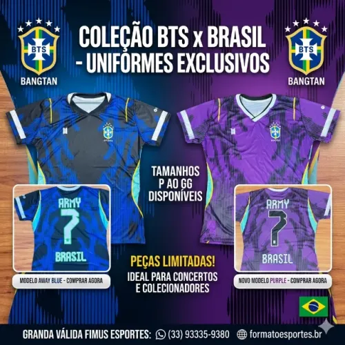 BTS turnê Brasil 2026 - Camiseta Brasil Edição Especial BTS