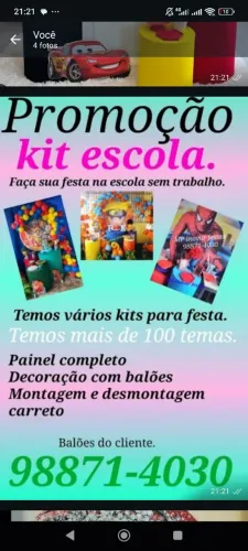 Aproveite kit escola faça sua festa na escola 