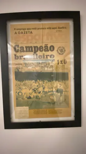 Quadro Corinthians Jornal Autografado