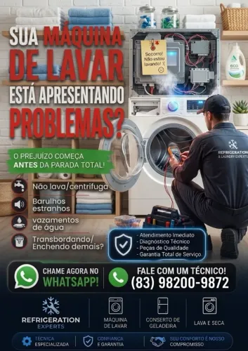 CONSERTO EM MÁQUINAS DE LAVAR ROUPAS E GELADEIRAS