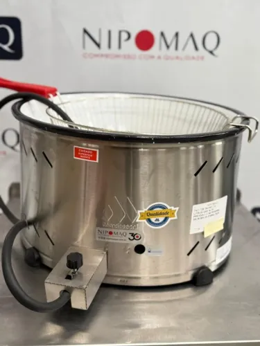 TH.1.728 TACHO 7,5 LITROS GAS ALTA PRESSÃO COM PENEIRA 35CM BACIA ESMALTADA - MARCHESONI 
