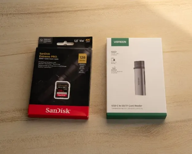 Cartão SD SanDisk Extreme Pro 128GB + Leitor de SD Ugreen