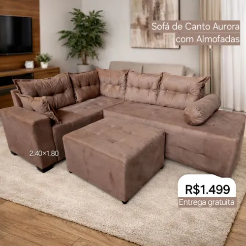 PROMOÇÃO URGENTE - Sofá de CANTO Aurora GIGANTE Bege Disponível