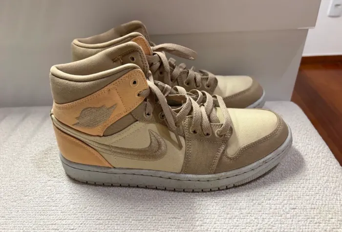 Tênis nike air jordan 1 mid bege - 37