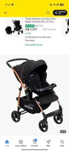 Carrinho de bebê Burigotto semi novo