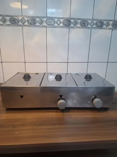 Salsicheira A Gás 3 Cubas Hot-dog Molheira Cachorro Quente