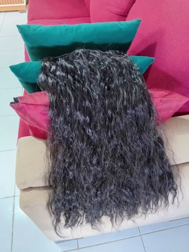 Cabelo orgânico tic-tac ondulado castanho escuro 