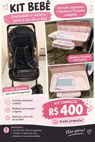 Kit carrinho e banheira