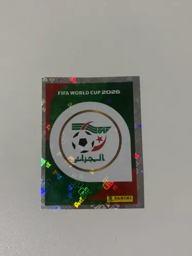 Figurinha da Copa 2026 Escudo da Argélia Versão Rara Prateado