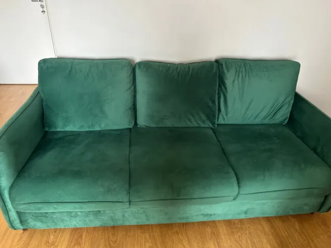 Sofá veludo verde 1,90m