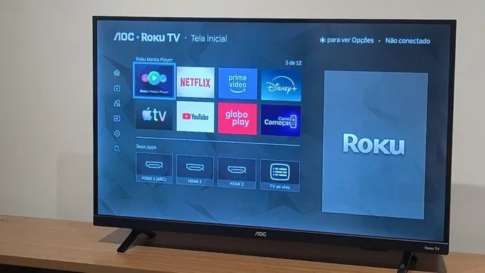 Smart TV AOC 32 polegadas RokuTV