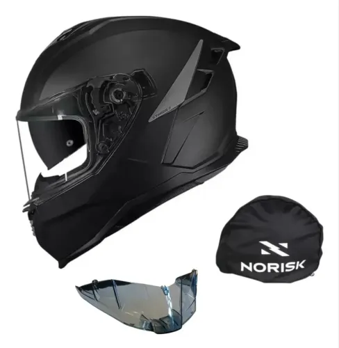 Capacete Norisk Strada 2 Monocolor Preto Fosco Nº60