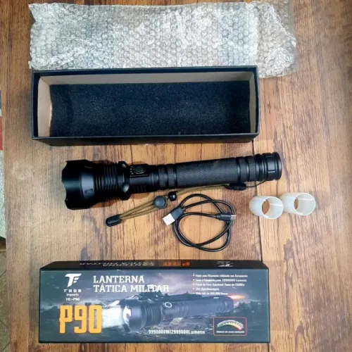 LANTERNA TÁTICA MILITAR P90 SUPER POTENTE 2.990.000 LUMENS