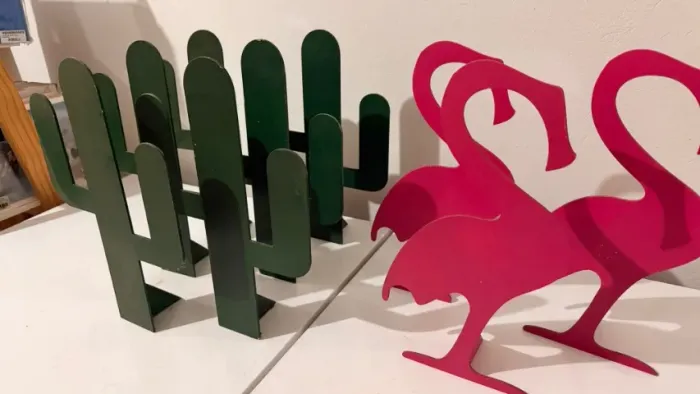 Kit Flamingo e Cactos Decorativos Festa Tropical
