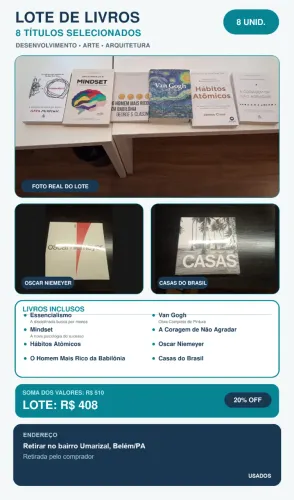 Lote de livros lacrados ? Mindset, Van Gogh e mais