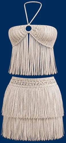 conjunto croche ano novo franjas encomenda