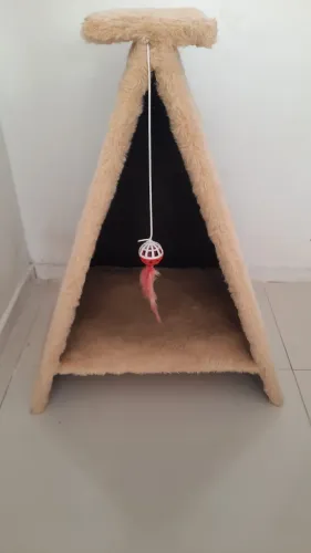 Casinha com arranhador para gato (nunca usado)
