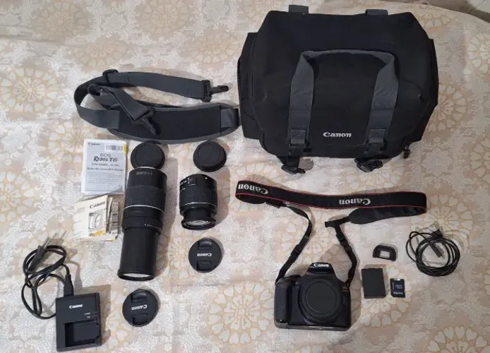 Camera EOS Rebel T6 e 2 lentes
