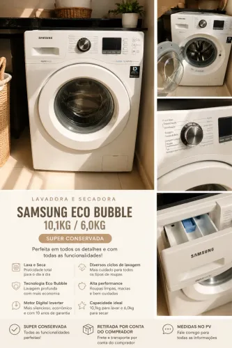 Lavadora e Secadora Samsung Eco Bubble 10,1kg / 6kg ?