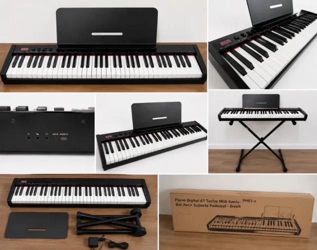 Piano Eletronico 61 Teclas Arranjador Konix