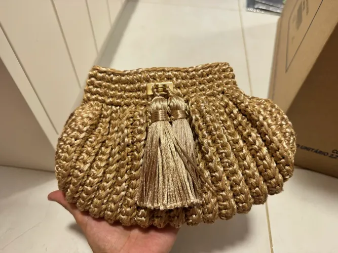 Bolsa luxo de crochê