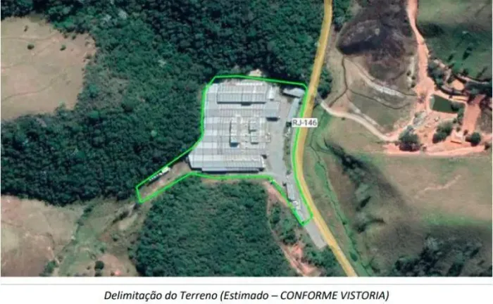 Galpão 9.071m² com Terreno 30.000m² | DESOCUPADO | Bom Jardim-RJ | Córrego de Sto. Antônio