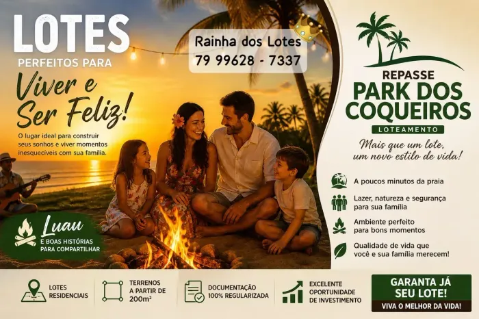 REPASSE Park dos Coqueiros - Excelente lote em loteamento aberto - rainha dos lotes
