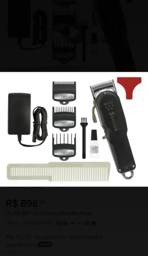 Máquina De Corte Wahl Senior Cordless Bivolt Sem Fio<br>Cor Preto