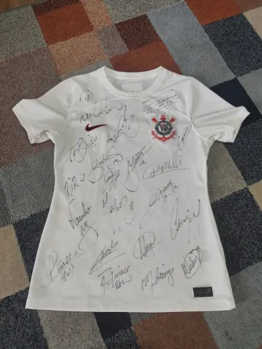 Camisa oficial Corinthians home 2023/24 Torcedora Pro Feminina - Tamanho P (autografada) 