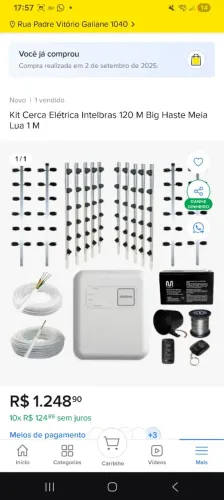 Kit Cerca Eletrica Completa 120 Metros
