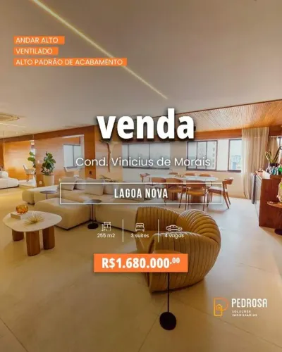 Apartamento à venda com 255 m2 - 3 quartos - no bairro de Alecrim/Natal - 4 vagas