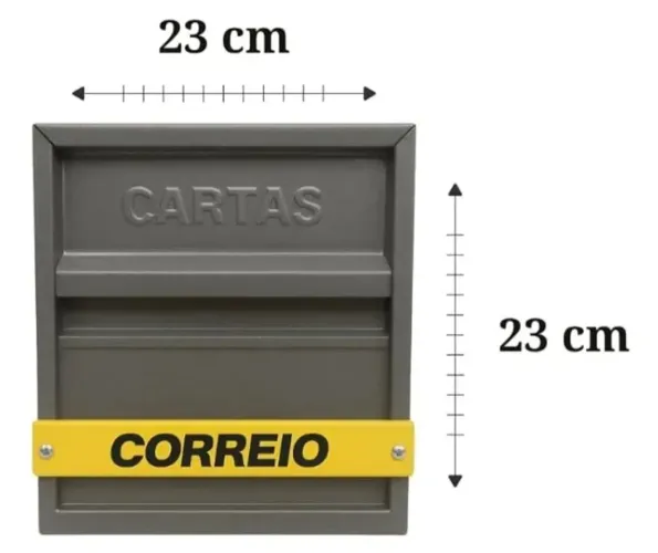 Caixa Correio Horizontal Grade Portão Cinza Prática Moderna