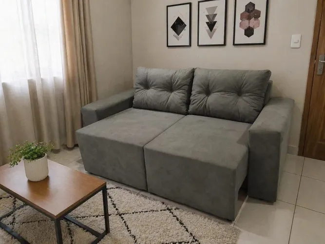 Promoção imperdível de 1500 por 1299,99 Sofá retrátil novo capacidade 3 pessoas espaçoso 