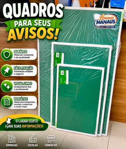 Quadro Verde  para Avisos em feltro - Vários Tamanh