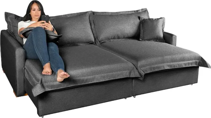 Sofá cama 4 lugares preto