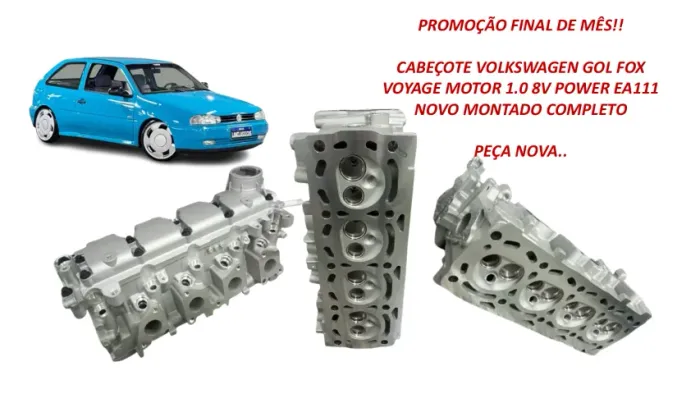 Cabeçote Volkswagen Gol Fox Motor 1.0 8v EA111 Novo Montado Completo Ano 2004 a 2014