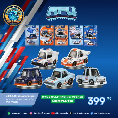 Hot Wheels Silver Series Gulf Racing Tooned - Wave completa RARA