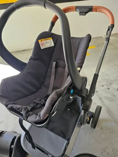 Impecavel Carrinho de bebê + asseto automovel + CamA moisés Reversível - Dzieco <br>