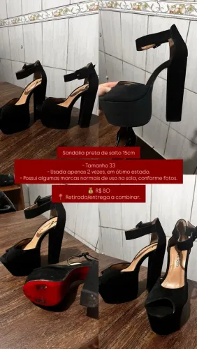 Sandália de salto 15cm