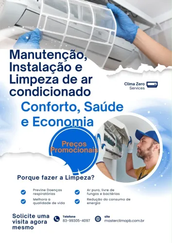 Instalação, limpeza e manutenção de ar condicionado