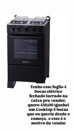 Fogão 4 bocas elétrico lacrado