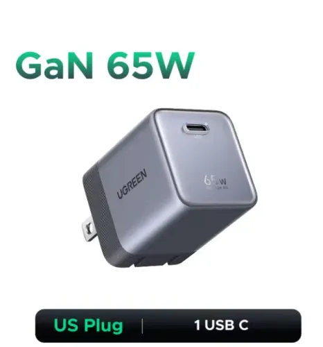 Carregador UGREEN Nexode Air 65W GaN Cinza + Cabo 100W Lacrado
