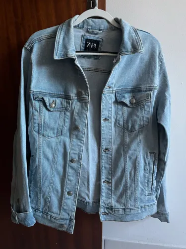 Jaqueta Jeans Zara Masculina Azul Claro - Tamanho M