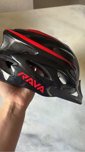 Capacete Ciclismo RAVA MTB Preto/Vermelho M/L (57-61 cm)