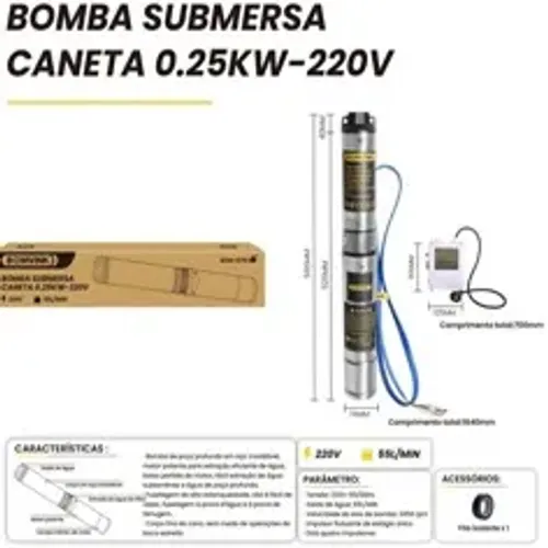 Bomba Submersa Caneta 0,25KW - 220v